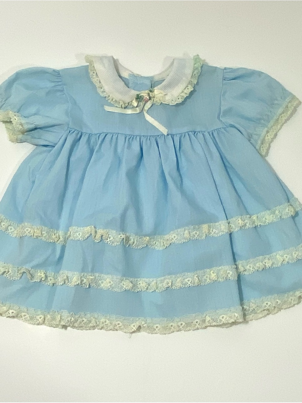 Sears Light Blue Vintage-Style Lace Trim Girls' Dress
